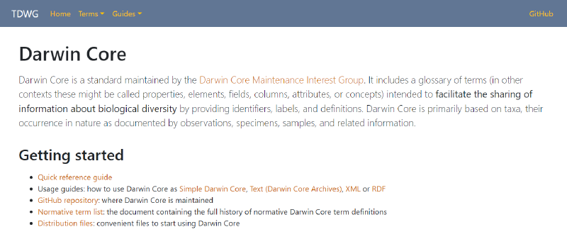 圖說：生物多樣性資料標準化的範例