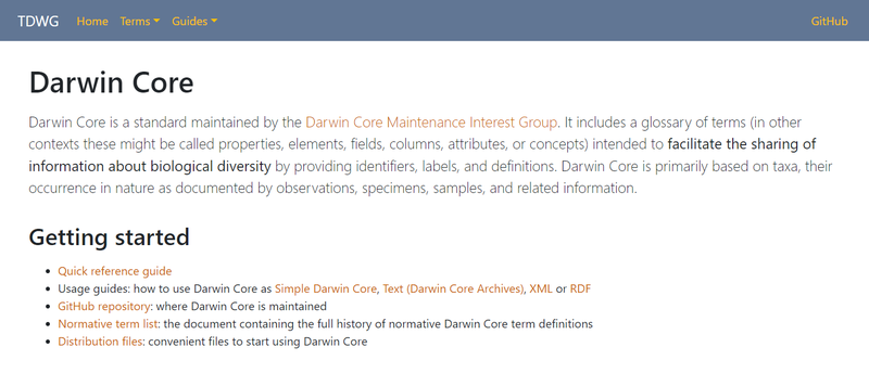 圖說：生物多樣性資料標準化的範例